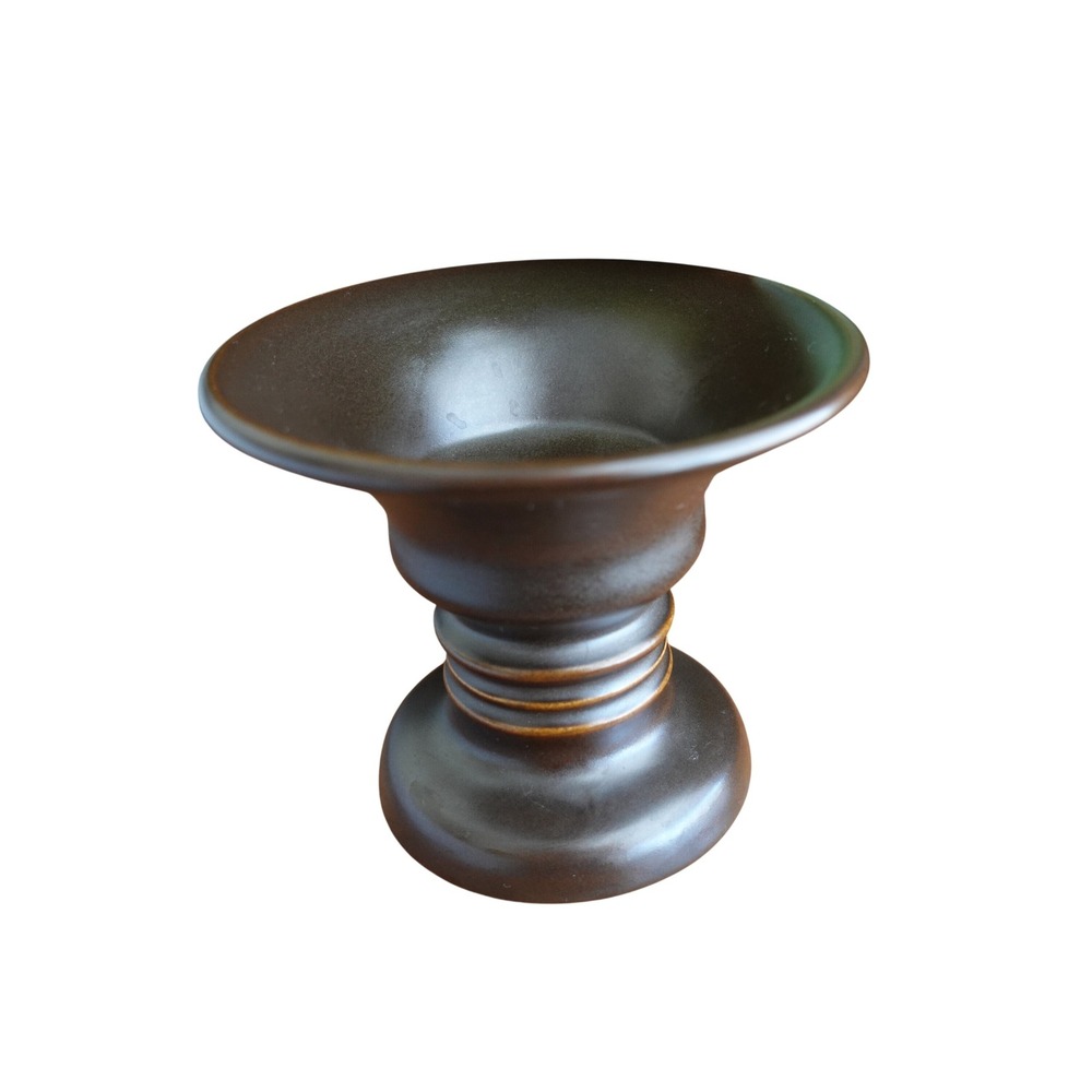 Brown Candle Holder Pedestal Candlestick Home Decor Accent Piece